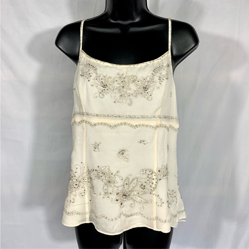 Ann Taylor Silk and sequin tank